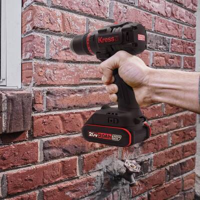 Kress KUC30.1 20Volt/2.0Ah Li-ion 60Nm Çift Akülü Kömürsüz Profesyonel Şarjlı Darbeli Matkap - 3