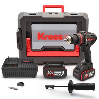 Kress KUC33.1 20Volt/5.0Ah Li-ion 95Nm Çift Akülü Kömürsüz Profesyonel Şarjlı Darbeli Matkap - Kress