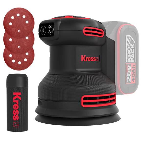 Kress KUD20.9 20Volt 125mm Kömürsüz Profesyonel Devir Ayarlı Eksantrik Zımpara (Akü Dahil Değildir) - 1