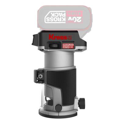 Kress KUD26.91 20Volt Kömürsüz 6/8mm Devir Ayarlı Şarjlı Profesyonel Avuç İçi El Frezesi Formika Tıraşlama (Akü Dahil Değildir) - Kress (1)