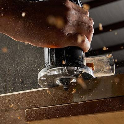 Kress KUD26.91 20Volt Kömürsüz 6/8mm Devir Ayarlı Şarjlı Profesyonel Avuç İçi El Frezesi Formika Tıraşlama (Akü Dahil Değildir) - 8