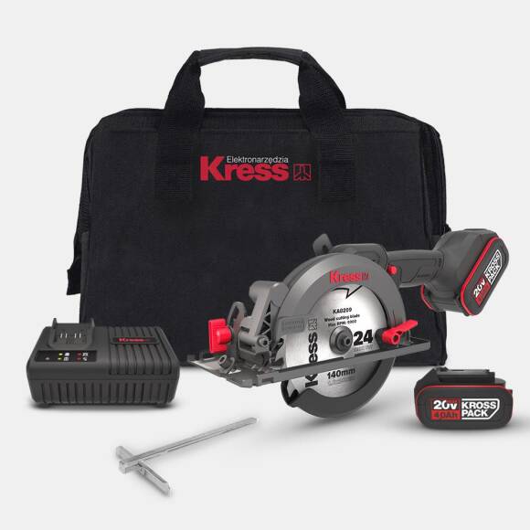 Kress KUE11 20Volt 4.0Ah. Li-ion 140MM Çift Akülü Kömürsüz Profesyonel Çok Amaçlı Daire Testere - 1