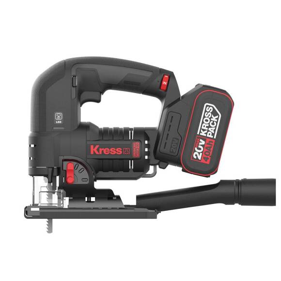 Kress KUE26 20Volt 4.0Ah Li-ion Çift Akülü Profesyonel Kömürsüz Devir Ayarlı Şarjlı Dekupaj Testere - 2