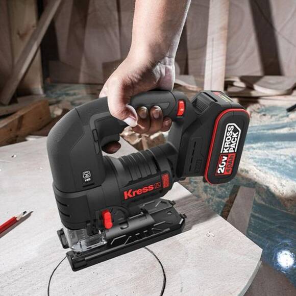 Kress KUE26.91 20Volt Profesyonel Kömürsüz Devir Ayarlı Şarjlı Dekupaj Testere (Akü Dahil Değildir) - 7