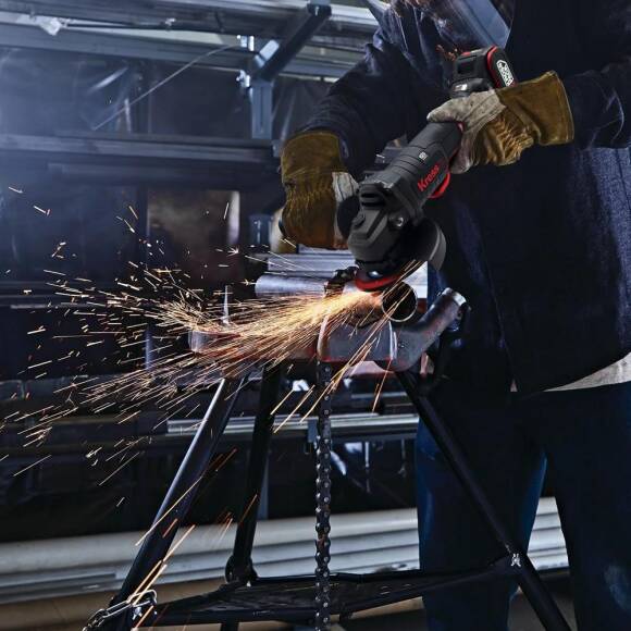 Kress KUH04.1 20Volt 5.0Ah. Li-ion Çift Akülü 125mm Kömürsüz Profesyonel Devir Ayarlı Alttan Tetikli Avuç Taşlama - 8
