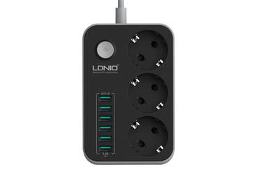 Ldnio SE3631 Anahtarlı 6 USB'li 3'lü 1.6 m Akım Korumalı Priz - Thumbnail