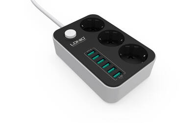 Ldnio SE3631 Anahtarlı 6 USB'li 3'lü 1.6 m Akım Korumalı Priz - Thumbnail