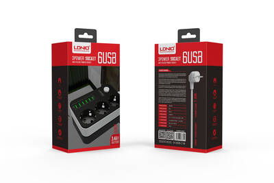 Ldnio SE3631 Anahtarlı 6 USB'li 3'lü 1.6 m Akım Korumalı Priz - Thumbnail
