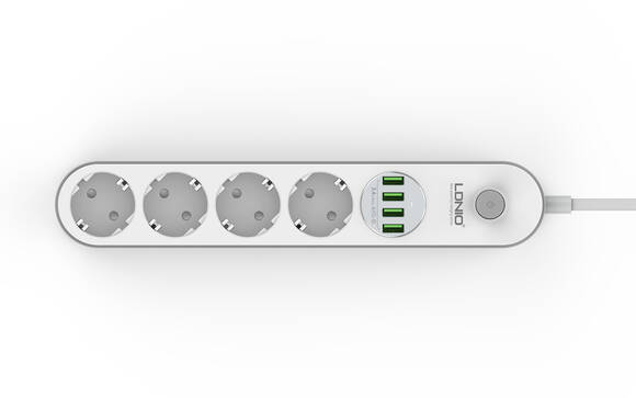 Ldnio SE4432 Anahtarlı 4 USB'li 4'lü 2 m Akım Korumalı Priz