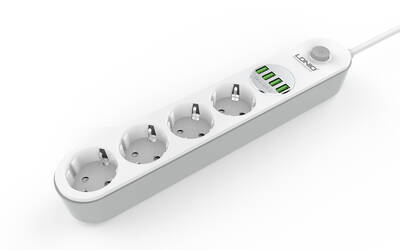 Ldnio - Ldnio SE4432 Anahtarlı 4 USB'li 4'lü 2 m Akım Korumalı Priz
