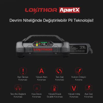 Lokithor APARTX 12V Akıllı Akü Takviye + Pompa + Powerbank + Led Lamba (Akü Dahil Değildir) - 4