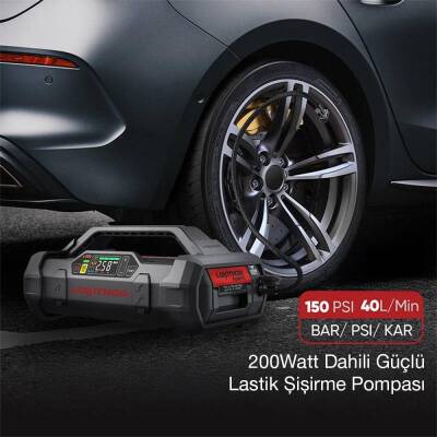 Lokithor APARTX 12V Akıllı Akü Takviye + Pompa + Powerbank + Led Lamba (Akü Dahil Değildir) - 6
