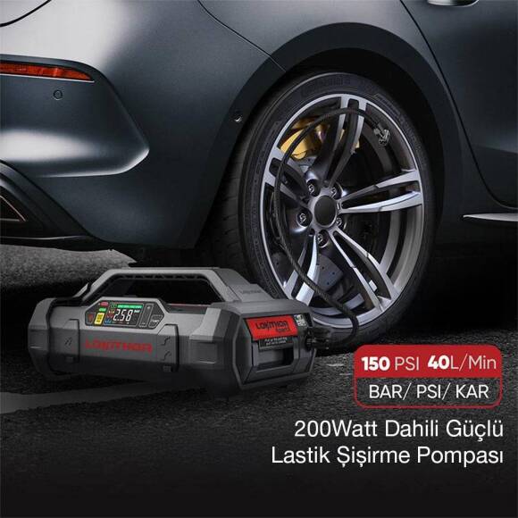 Lokithor APARTX 12V Akıllı Akü Takviye + Pompa + Powerbank + Led Lamba (Akü Dahil Değildir) - 6