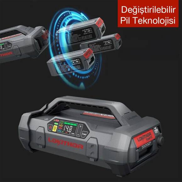 Lokithor APARTX 12V Akıllı Akü Takviye + Pompa + Powerbank + Led Lamba (Akü Dahil Değildir) - 7