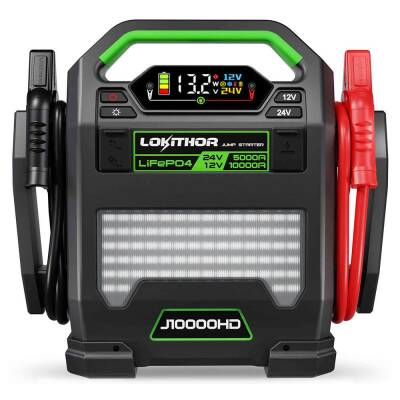 Lokithor J10000HD 12V/24V 10.000Amp LiFePO4 Akıllı Akü Takviye + Powerbank + Led Lamba - Lokithor