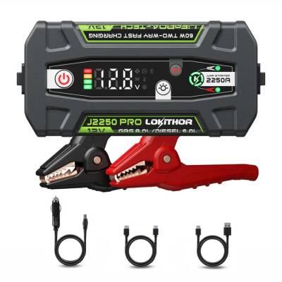 Lokithor J2250PRO 12V 2250Amp LiFePO4 Akıllı Akü Takviye + Powerbank + Led Lamba - Lokithor