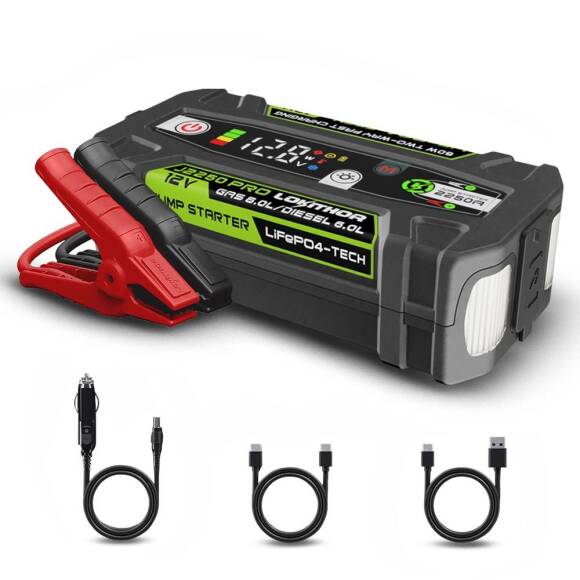 Lokithor J2250PRO 12V 2250Amp LiFePO4 Akıllı Akü Takviye + Powerbank + Led Lamba - 2