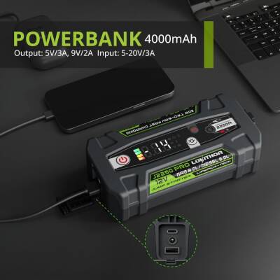 Lokithor J2250PRO 12V 2250Amp LiFePO4 Akıllı Akü Takviye + Powerbank + Led Lamba - 5