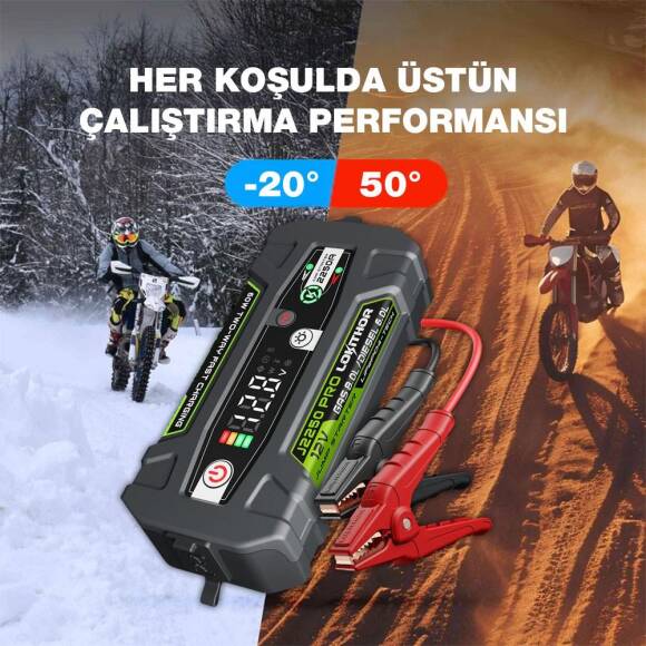 Lokithor J2250PRO 12V 2250Amp LiFePO4 Akıllı Akü Takviye + Powerbank + Led Lamba - 10