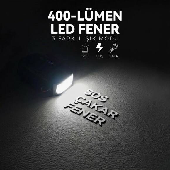 Lokithor J3250PRO 12V 3250Amp LiFePO4 Akıllı Akü Takviye + Powerbank + Led Lamba - 7