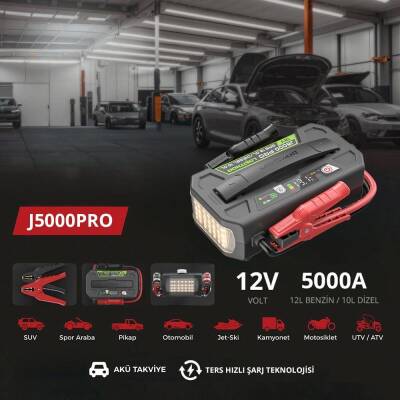 Lokithor J5000PRO 12V 5000Amp LiFePO4 Akıllı Akü Takviye + Powerbank + Led Lamba - 3