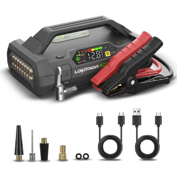 Lokithor JA3000PRO 12V 3000Amp LiFePO4 Akıllı Akü Takviye + Pompa + Powerbank + Led Lamba - 1
