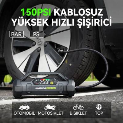 Lokithor JA3000PRO 12V 3000Amp LiFePO4 Akıllı Akü Takviye + Pompa + Powerbank + Led Lamba - 3