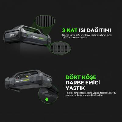 Lokithor JA3000PRO 12V 3000Amp LiFePO4 Akıllı Akü Takviye + Pompa + Powerbank + Led Lamba - 10