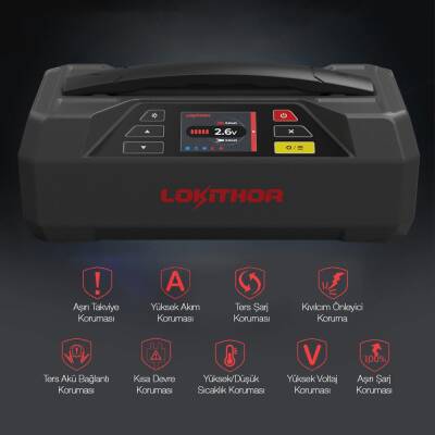 Lokithor JTC4250 12V/220V 4250Amp LiFePO4 Akıllı Akü Test + Akü Takviye + Akü Şarj Cihazı - 7
