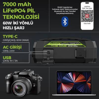 Lokithor JTC4250 12V/220V 4250Amp LiFePO4 Akıllı Akü Test + Akü Takviye + Akü Şarj Cihazı - 9