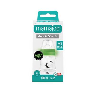 Mamajoo Gece & Gündüz Biberonu 160 ml & Anti-Kolik Biberon Emziği No:1 / S - 6