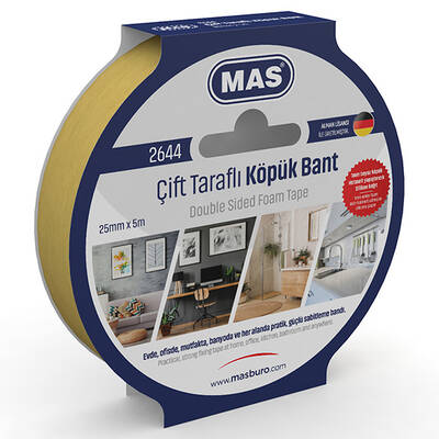 Mas 2644 Çift Taraflı Köpük Bant 25x5m - 1