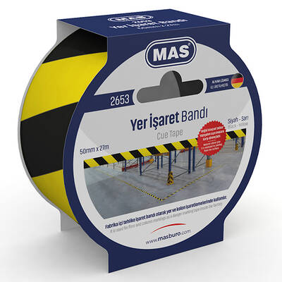 Mas - Mas 2653 Yer İşaret Bandı 50x27 Sarı Siyah