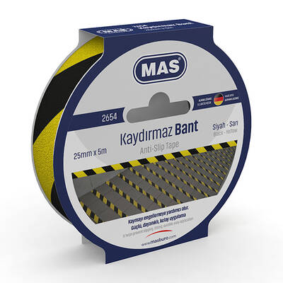 Mas 2654 Kaydırmaz Bant 25x5 Sarı Siyah - Mas