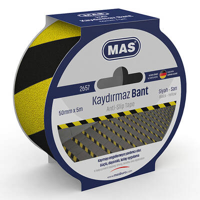 Mas 2657 Kaydırmaz Bant 50x5 Sarı Siyah - Mas