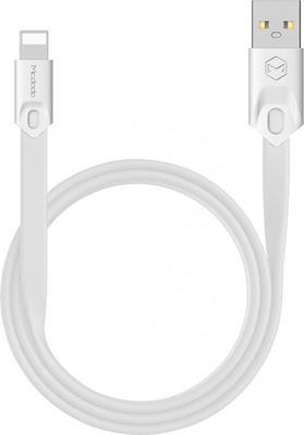 Mcdodo CA-0313 iPhone Yassı Kablo 1 m 2.4A Beyaz - Thumbnail
