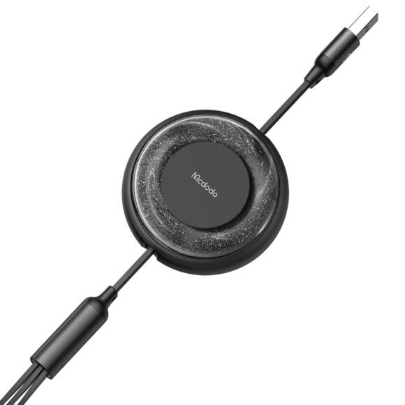 Mcdodo CA-3570 3in1 Makaralı Iphone Micro TypeC Şarj Data Kablo 1.2m-Siyah - 4