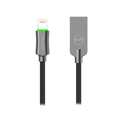 Mcdodo - Mcdodo CA-3901 iPhone Otomatik Şarj Kesen Örgü Kablo 1.2 mt 2.4A Gri (1)