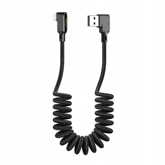 Mcdodo Ca-7300 L Tipi Lightning Spiralli Hızlı Data-Şarj Kablosu 1.8M-Siyah
