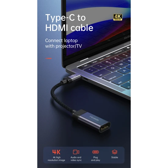 Mcdodo CA-7790 USB C to HDMI Dönüştürücü - Thumbnail