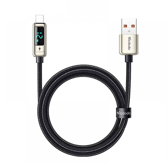 Mcdodo CA-9941 Dijital Ekranlı iPhone Data Şarj Kablosu 1.2 m 3A Gümüş