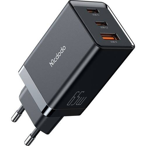 Mcdodo CH-1540 65W Gan 5 Pro 2xtype-C 1xusb Girişli Şarj Adaptörü Siyah