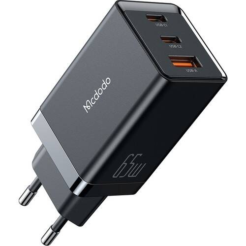 Mcdodo CH-1540 65W Gan 5 Pro 2xtype-C 1xusb Girişli Şarj Adaptörü Siyah - 1