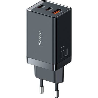 Mcdodo CH-1540 65W Gan 5 Pro 2xtype-C 1xusb Girişli Şarj Adaptörü Siyah - Thumbnail