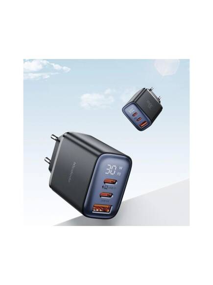Mcdodo CH-2180 3 Girişli Dijital Göstergeli 30W Hızlı Şarj Aleti - Siyah - 5