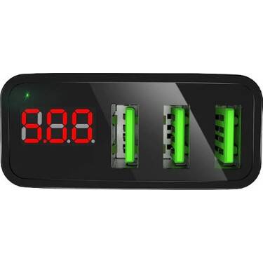 Mcdodo CH-5031 3 USB Dijital Şarj Adaptörü Siyah