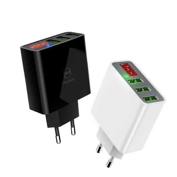 Mcdodo CH-5031 3 USB Dijital Şarj Adaptörü Siyah
