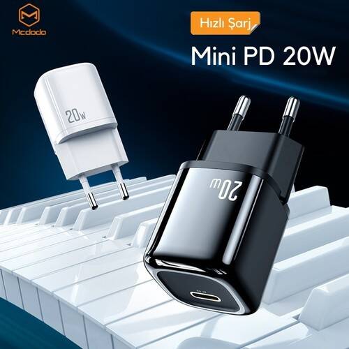 Mcdodo CH-8291 20W Mini Pd Type-C Girişli Şarj Adaptörü Siyah - 5