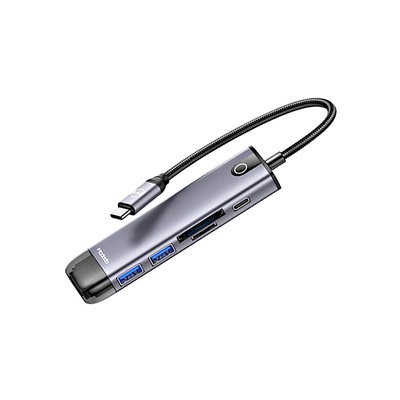 Mcdodo HU-7740 6in1 USB HUB Çoğaltıcı Gri - Thumbnail