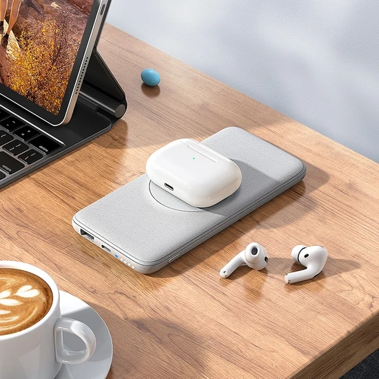 Mcdodo MC-8770 Magsafe 15W Wireless-20W Pd Hızlı Şarj Destekli 10.000 Mah Powerbank-Gri - 4